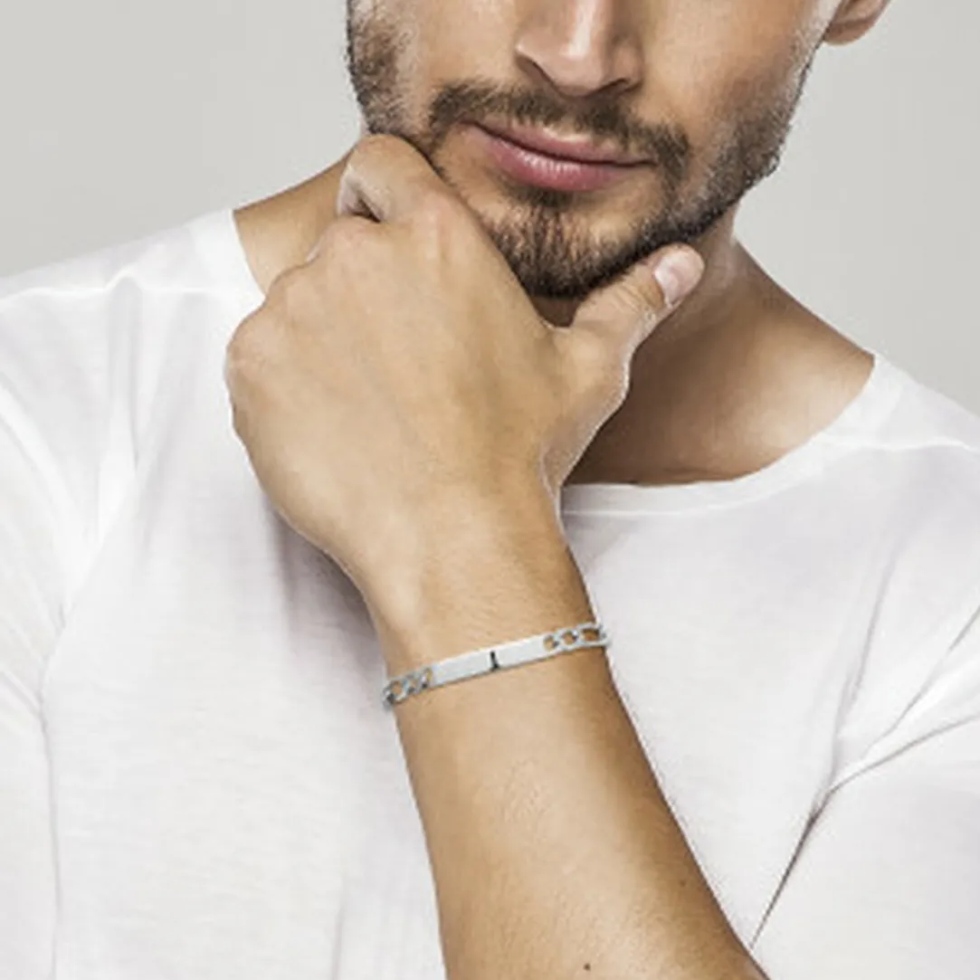 Maison de la Bijouterie Gourmette homme argent rhodié 7 mm - W3300WYZ | Homme Bracelet