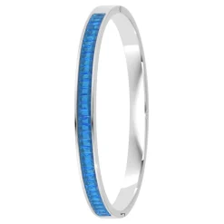 So Charm Bijoux Jonc Femme So Charm - B4337-ARGENT-AQUAMARINE - Bracelet Mode Argenté | Femme Bracelet