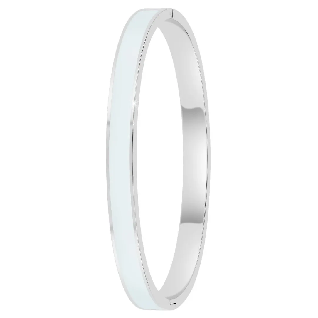 So Charm Bijoux Jonc Femme So Charm - B4339-ARGENT-BLANC - Bracelet Email Argenté | Femme Bracelet