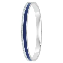 So Charm Bijoux Jonc Femme So Charm - B4338-ARGENT-BLEUFONCE - Bracelet Email Argenté | Femme Bracelet