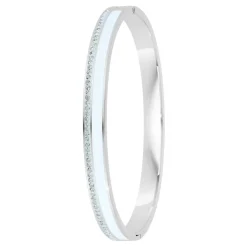 So Charm Bijoux Jonc Femme So Charm - B4338-ARGENT-BLANC - Bracelet Email Argenté | Femme Bracelet