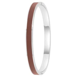 So Charm Bijoux Jonc Femme So Charm - B4339-ARGENT-MARRON - Bracelet Email Argenté | Femme Bracelet