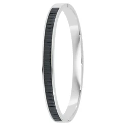 So Charm Bijoux Jonc Femme So Charm - B4337-ARGENT-NOIR - Bracelet Mode Argenté | Femme Bracelet