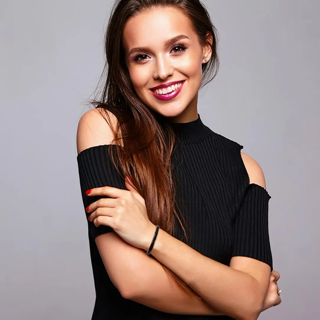 So Charm Bijoux Jonc Femme So Charm - B4339-ARGENT-NOIR - Bracelet Email Argenté | Femme Bracelet