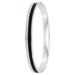 So Charm Bijoux Jonc Femme So Charm - B4338-ARGENT-NOIR - Bracelet Email Argenté | Femme Bracelet