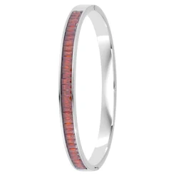 So Charm Bijoux Jonc Femme So Charm - B4337-ARGENT-ROUGE - Bracelet Mode Argenté | Femme Bracelet