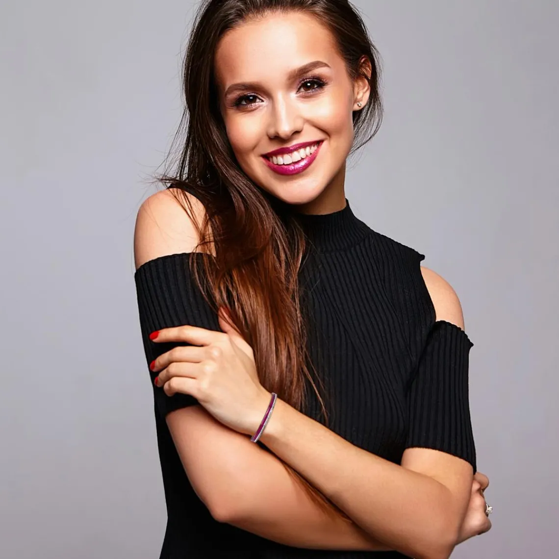 So Charm Bijoux Jonc Femme So Charm - B4338-ARGENT-VIOLET - Bracelet Email Argenté | Femme Bracelet