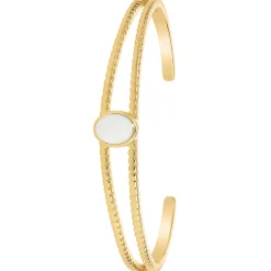 So Charm Bijoux Jonc Femme So Charm - B4237-BLANC - Bracelet Mode Doré | Femme Bracelet