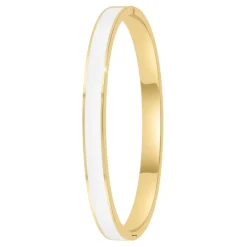 So Charm Bijoux Jonc Femme So Charm - B4339-DORE-BLANC - Bracelet Email Doré | Femme Bracelet