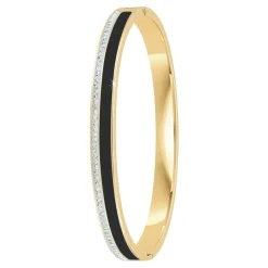 So Charm Bijoux Jonc Femme So Charm - B4338-DORE-NOIR - Bracelet Email Doré | Femme Bracelet
