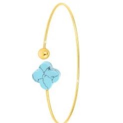 So Charm Bijoux Jonc Femme So Charm - B2493-TURQUOISE - Bracelet Mode Doré | Femme Bracelet