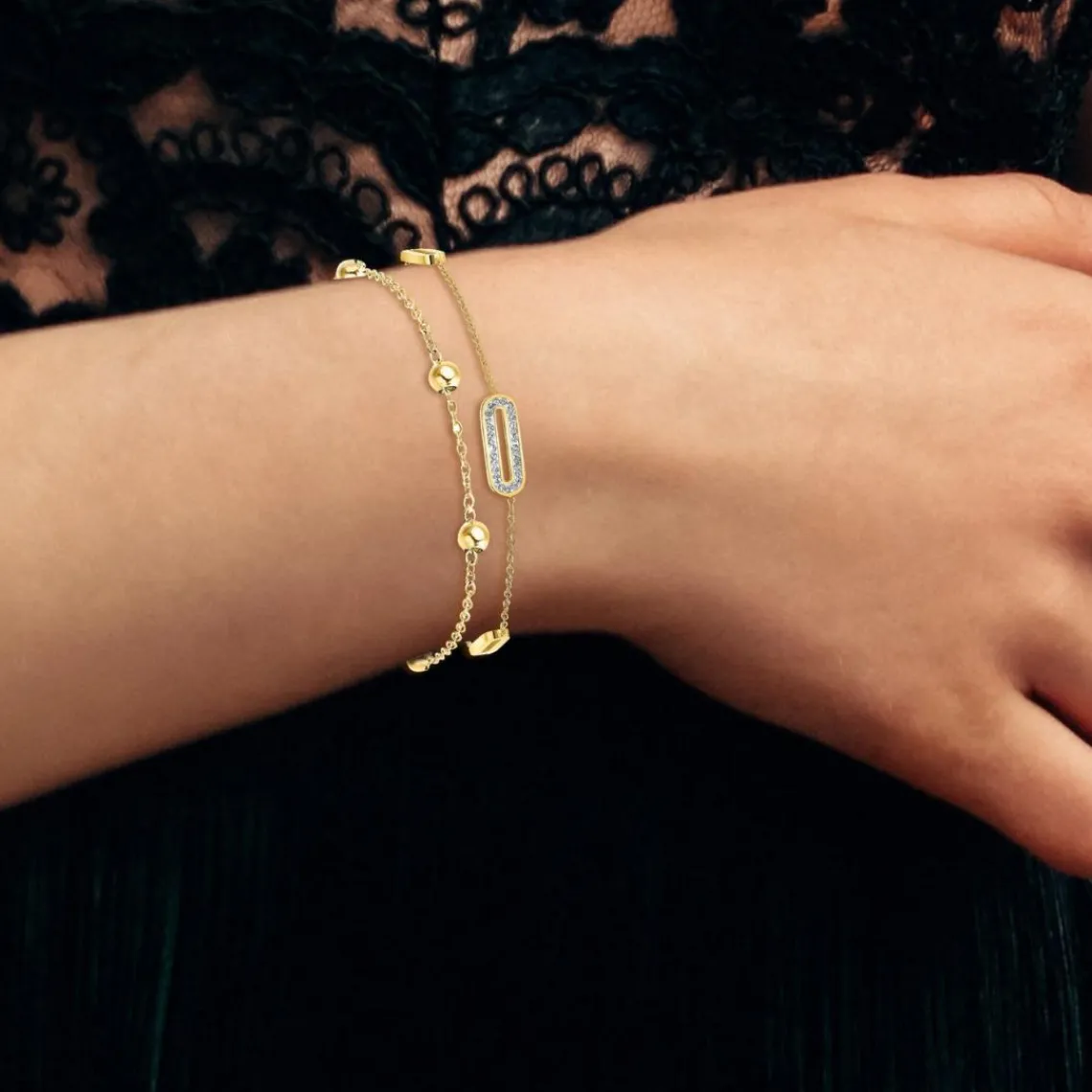 Angèle M Bijoux Lot de deux Bracelets Femme Angèle M B2190+B2371-DORE | Femme Bracelet