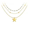 Angèle M Bijoux Lot de trois Colliers femme Angèle M B2097-DORE+B2370-DORE+B2394-NOIR | Femme Collier Et Pendentif