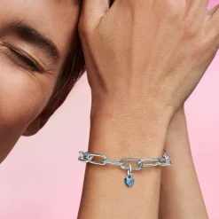 Pandora Mini Dangle Cœur Chakra Bleu ME | Femme Charms