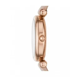 Fossil Montre ES4699 - CARLIE MINI Boîtier Acier Doré Rose Bracelet Cuir Rose Femme | Femme Mode|Rose