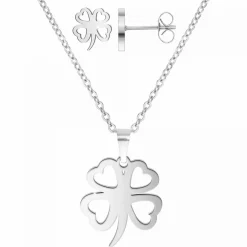 Angèle M Bijoux Parure Femme Angèle M B2149-ARGENT - Acier Argent | Femme Collier Et Pendentif