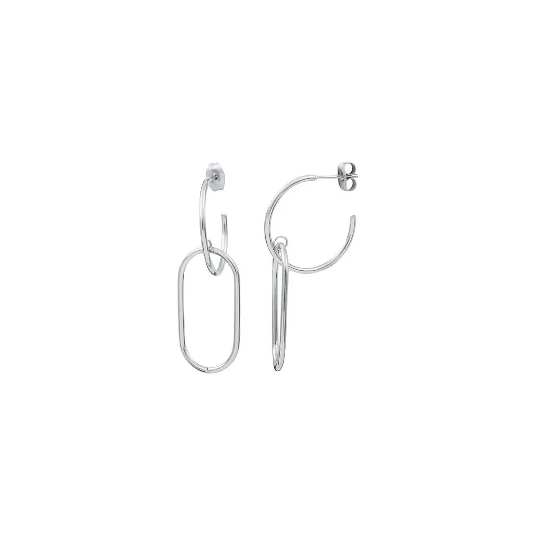 Clyda Bijoux Pendantes Clyda BCLBO0031S - Acier Argent | Femme Boucles D'Oreilles