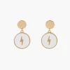 Balaboosté Pendantes Femme Avec Eclair Dans Médaille Transparente - 3502456532939 Métal Doré | Femme Boucles D'Oreilles