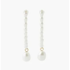 Balaboosté Pendantes Femme Bo Crochet Avec Tige En Perles - 3502456532137 Métal Blanc | Femme Boucles D'Oreilles