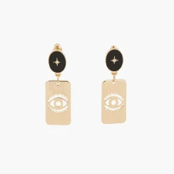 Balaboosté Pendantes Femme Bo Poussette Pdt Retangle Avec Œil - 3502456531826 Métal Noir | Femme Boucles D'Oreilles