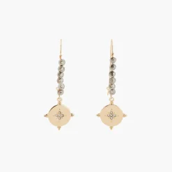 Balaboosté Pendantes Femme Dormeuse Facettes Et Piece Gravee - 3502456531833 Métal Gris | Femme Boucles D'Oreilles