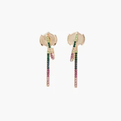 Balaboosté Pendantes Femme Grande Bo Dev Derrière Avec Strass - 3502456534674 Métal Doré | Femme Boucles D'Oreilles