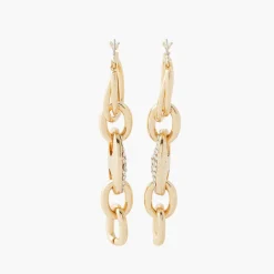 Balaboosté Pendantes Femme Petite Creole Avec Chaine Et Grain De Café Pave - 3502456531611 Métal Doré | Femme Boucles D'Oreilles