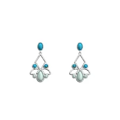 Les Georgettes Pendantes 70443441611000 Argent Agate P-Rosace 16 Mm | Femme Boucles D'Oreilles