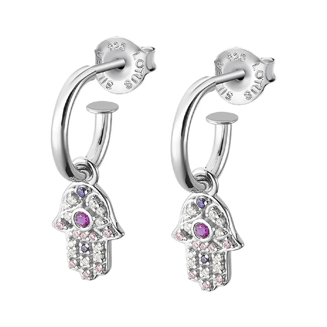 Lotus Silver Pendantes Rainbow LP1989-4-3 Argent Rose | Femme Boucles D'Oreilles