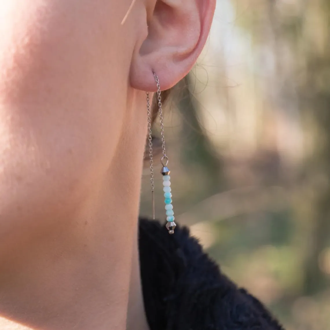 Sloya Pendantes Lumia en pierres Amazonite | Femme Boucles D'Oreilles