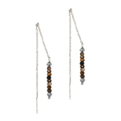 Sloya Pendantes Lumia en pierres Oeil de Tigre | Femme Boucles D'Oreilles