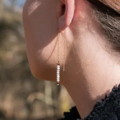 Sloya Pendantes Lumia en pierres de Lune | Femme Boucles D'Oreilles