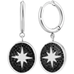 So Charm Bijoux Pendantes So Charm - B4005-ARGENT-NOIR - Boucles D'Oreilles Argentées | Femme Boucles D'Oreilles