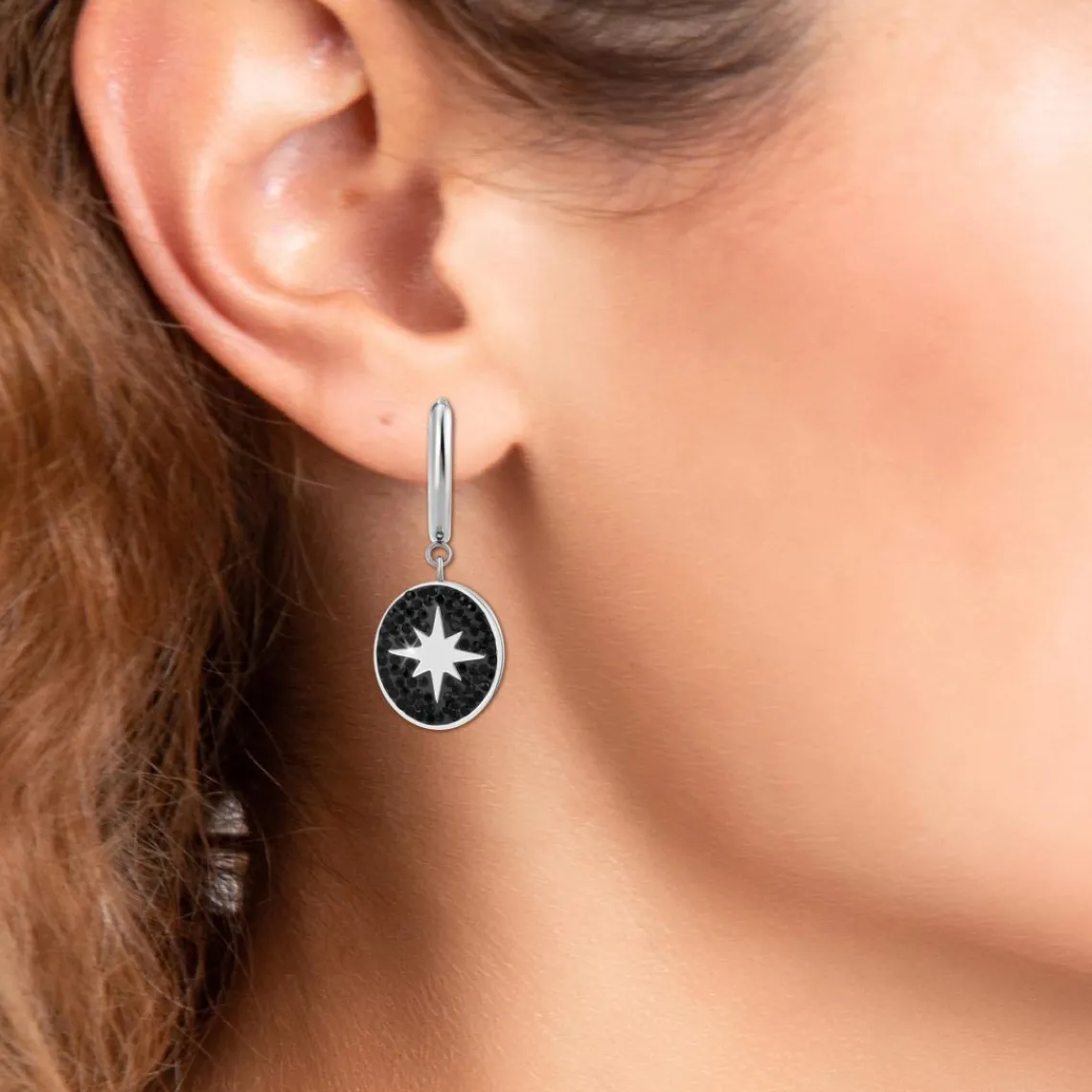 So Charm Bijoux Pendantes So Charm - B4005-ARGENT-NOIR - Boucles D'Oreilles Argentées | Femme Boucles D'Oreilles