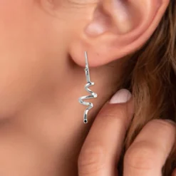 So Charm Bijoux Pendantes So Charm - BD1549-BO-ARGENT-DIAMANT-NOIR - Boucles D'Oreilles Argentées | Femme Boucles D'Oreilles