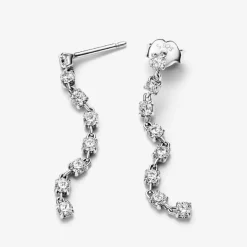 Pandora Pendants d’Oreilles Huit Pierres Scintillantes | Femme Boucles D'Oreilles