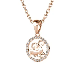 MYC-Paris Pendentif Zodiaque Bélier Or Rose | Femme Collier Et Pendentif