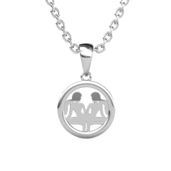 MYC-Paris Pendentif Zodiaque Gémeaux Argenté | Femme Collier Et Pendentif