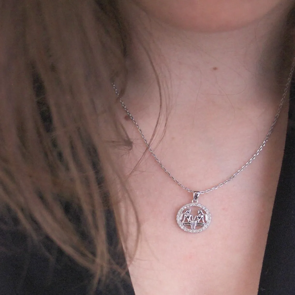 MYC-Paris Pendentif Zodiaque Gémeaux Argenté | Femme Collier Et Pendentif