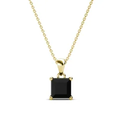 MYC-Paris Pendentif Simple Square Or et Noir | Femme Collier Et Pendentif
