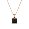 MYC-Paris Pendentif Simple Square Or Rose et Noir | Femme Collier Et Pendentif