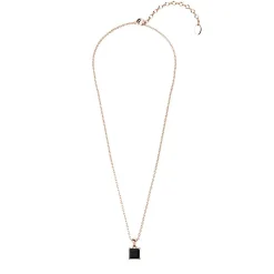 MYC-Paris Pendentif Simple Square Or Rose et Noir | Femme Collier Et Pendentif