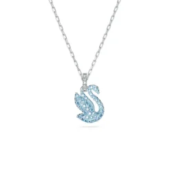 Swarovski Bijoux Pendentif Swarovski Iconic Swan Cygne Petit Bleu Métal rhodié | Femme Collier Et Pendentif