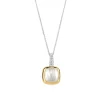 Ti Sento Pendentif - 6829MW Argent Doré Et Doublé Nacre Carré Bélière Pavée | Femme Collier Et Pendentif
