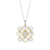 Ti Sento Pendentif - 6827YP Argent Doré Perles Synthétiques Et Oxyde De Zirconium Carré | Femme Collier Et Pendentif