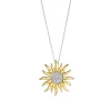 Ti Sento Pendentif - 6832ZY Pendentig Argent Doré Forme Soleil | Femme Collier Et Pendentif