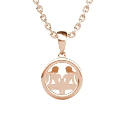 MYC-Paris Pendentif Zodiaque Gémeaux Or Rose | Femme Collier Et Pendentif