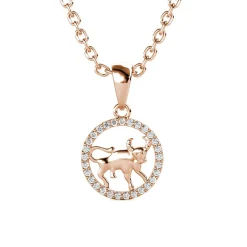 MYC-Paris Pendentif Zodiaque Taureau Or Rose | Femme Collier Et Pendentif