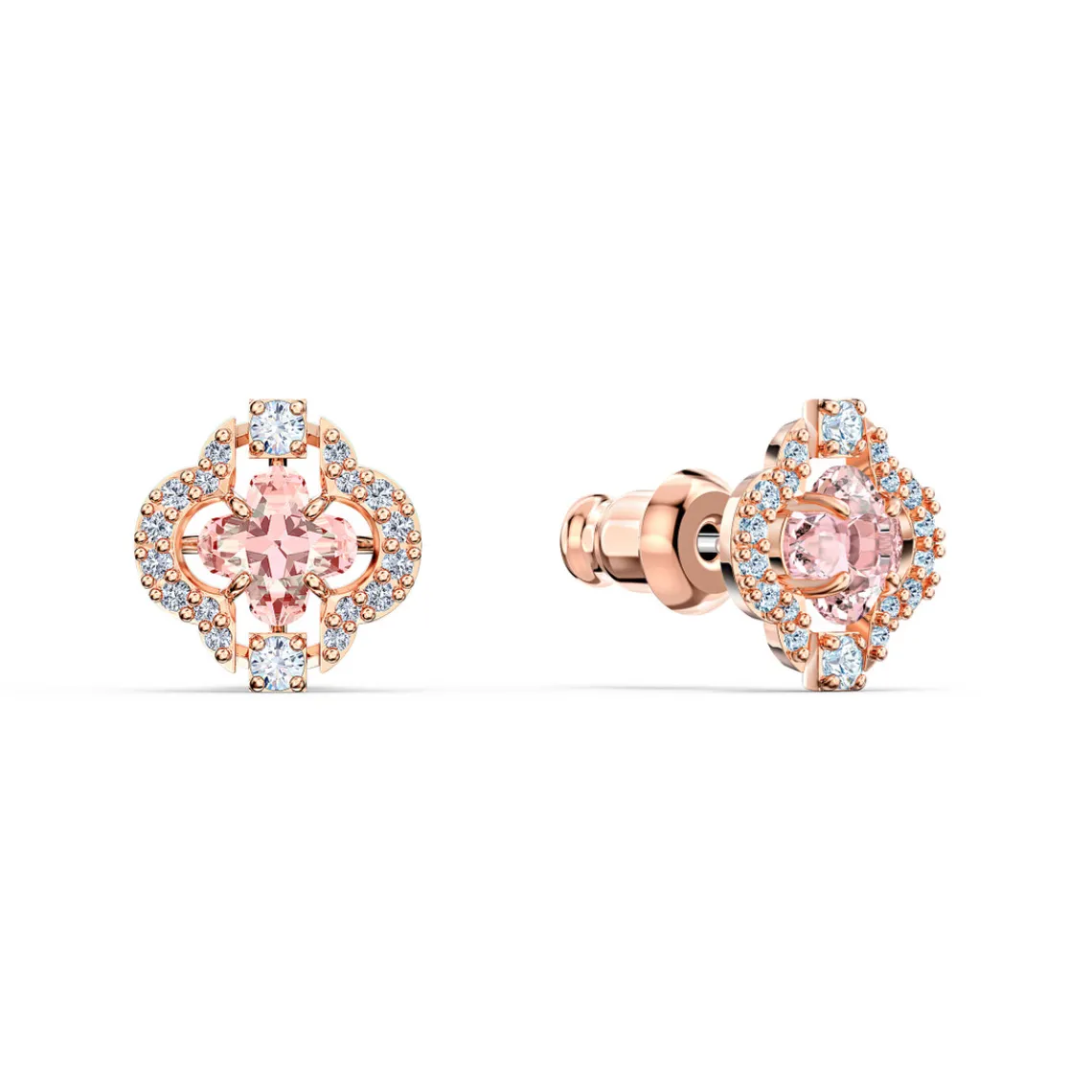 Swarovski Bijoux SET Swarovski 5516488 - Set collier et boucles d'oreilles métal rose pierres sertis blanc Femme | Femme Boucles D'Oreilles